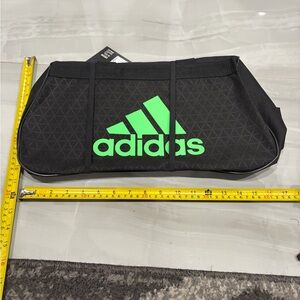 Adidas Black and Green Duffle Bag
